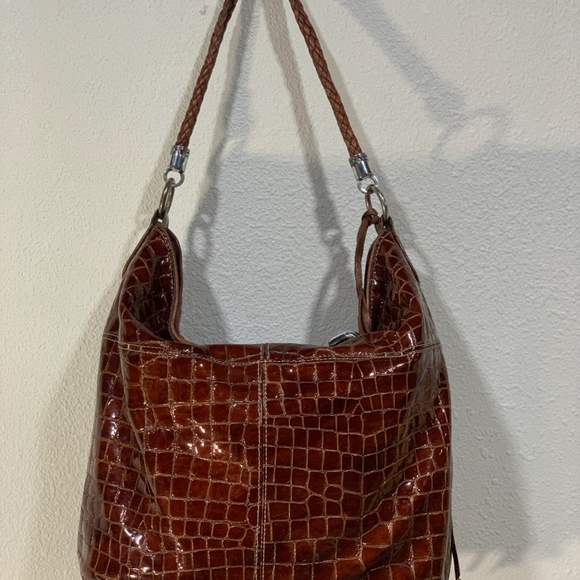 Brighton Brown Alligator Leather Hobo Bag - Picture 4 of 10